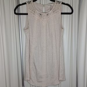 Cream Knox Rose sleeveless tank size S